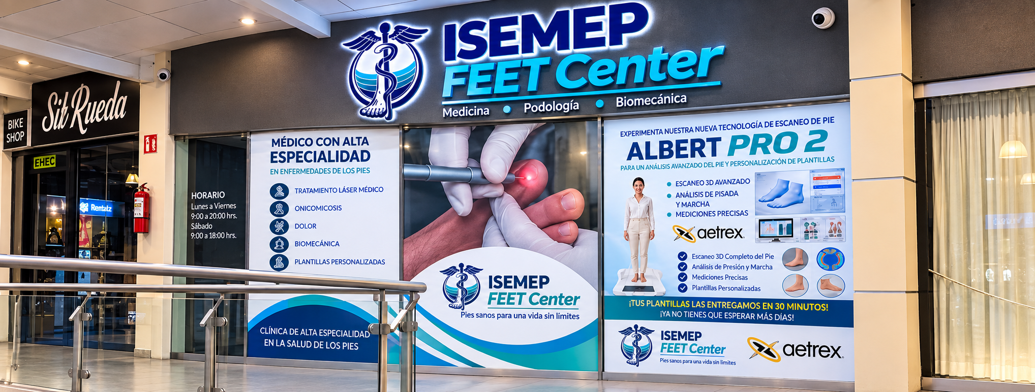 Fachada de ISEMEP Feet Center en Villahermosa